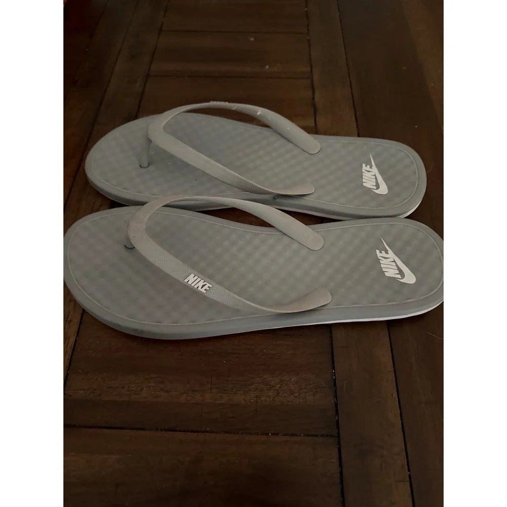 Nike Solarsoft Thong II Grey White Mens Flip Flop Sandals 488160-012